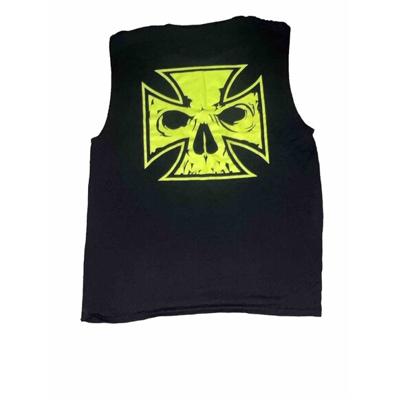 West Coast motorcycle biker Custom Cuts Collar Area Demons Behind Me Biker Shirt - Picture 3 of 4